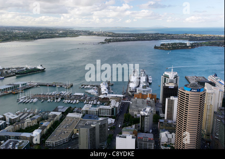 Vista dalla Skytower, Auckland, Nuova Zelanda Foto Stock