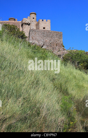 Castello di Mont Orgueil Gorey Jersey Island Isole del Canale Gran Bretagna Foto Stock