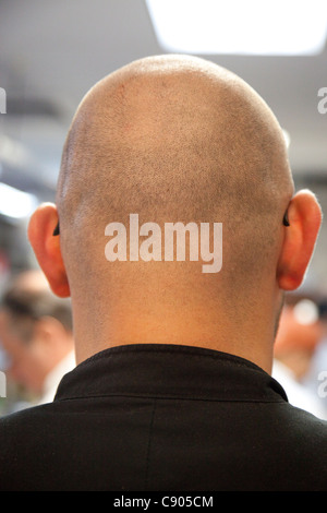 Retro del mans calva testa Foto Stock