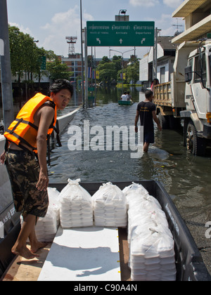 Bangkok inondazioni 2011 Foto Stock