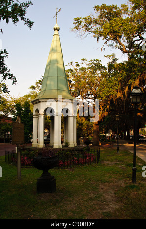 Città vecchia campana di Exchange, Emmet Park, E. Bay Street, Savannah, Georgia Foto Stock