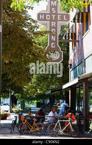 Fort Collins, Cafe nel sud College Avenue, Colorado, Stati Uniti d'America, America del Nord, America Foto Stock