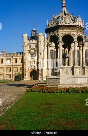 La Great Court al Trinity College è un punto di riferimento storico di uno dei più grandi college della University of Cambridge il Foto Stock