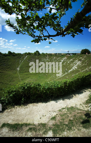 Il Cratere Lochnagar, La Boiselle, Francia Foto Stock