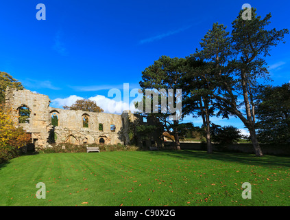 Abbazia di Jervaulx rovine nel Yorkshire Dales. Foto Stock