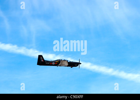 Formazione militare di un aeromobile in volo. Foto Stock