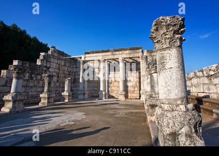 Le rovine romane della antica Cafarnao in Israele Foto Stock