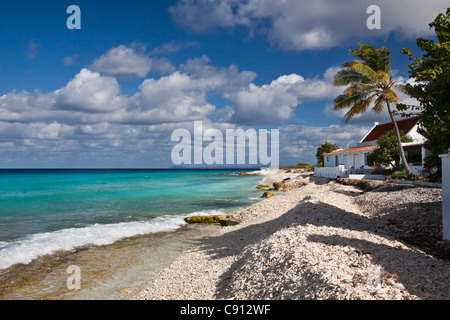 I Paesi Bassi, Bonaire Island, olandese dei Caraibi, Kralendijk, casa sulla spiaggia. Foto Stock