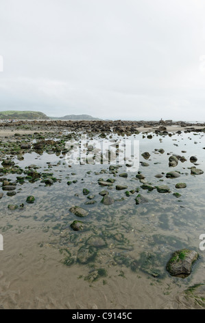 Criccieth beach gwynedd north Wales UK Foto Stock