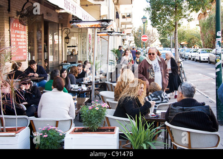 Israele Tel Aviv Sheinkin Street Cafe Foto Stock