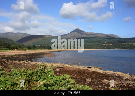 Goatfell noto in gaelico scozzese come Gaoda Bheinn è il punto più alto dell'isola di Arran, Scozia. Foto Stock