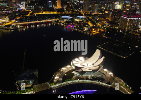 La Lotus ha ispirato ArtScience Museum di Marina Bay, Singapore Foto Stock