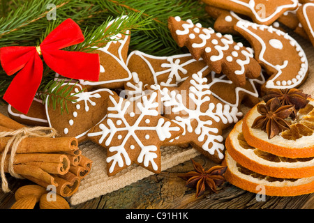 In casa biscotti di Natale - pan di zenzero Foto Stock