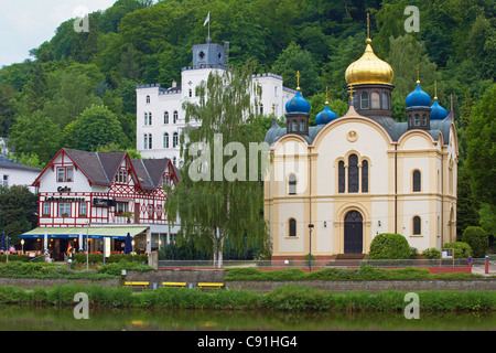Chiesa russa ortodossa, Saint Alexandra, Bad Ems sul Lahn, Bad Ems, Renania-Palatinato, Germania, Europa Foto Stock