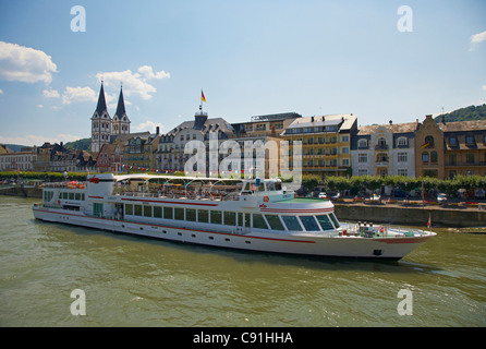 Boppard, navigazione sul fiume Reno, Koeln-Duesseldorfer, Mittelrhein, Renania-Palatinato, Germania, Europa Foto Stock