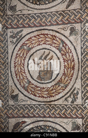 Nella Villa Romano ci sono 4° secolo mosaici romani la visualizzazione di scene di vita romana sull isola di Sicilia. Foto Stock