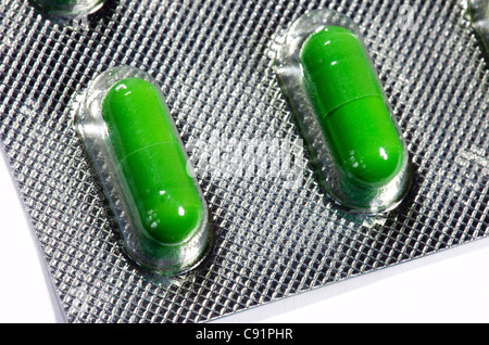 Le capsule di fluoxetina (Prozac) nel confezionamento in Blister Foto Stock