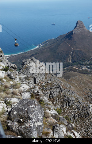 Funivia salita Table Mountain. Foto Stock