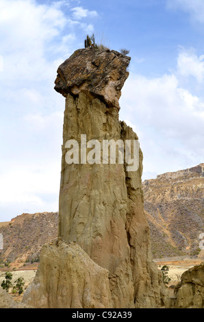 Valle della Luna la Paz in Bolivia valle di argilla luna la luna de montagna roccia arenaria deserto stalagmite turismo sentiero percorso attractio Foto Stock