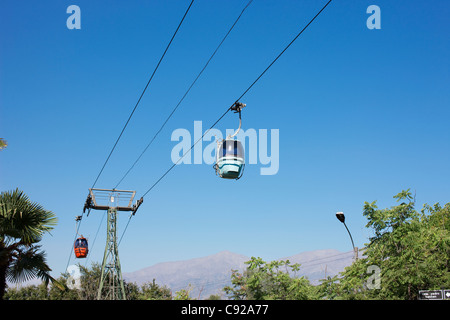 Il Cile, Santiago, funivia del Cerro San Cristobal (San Cristobal Hill) Foto Stock