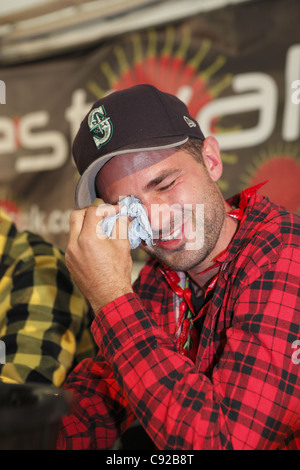 La stravagante peperoncino annuale-eating concorso organizzato in un fine settimana di settembre in Brighton, East Sussex, Inghilterra Foto Stock