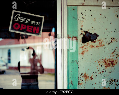 Shop segno nel west end, Roatan, Honduras Foto Stock