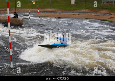 BCU canoa slalom comitato ottobre 2011, Holme Pierrepont , Nottingham. BCU Premier 9 e British open riscalda Foto Stock