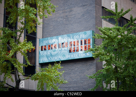 Il debito nazionale orologio in New York Foto Stock