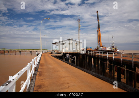 Derby Wharf, Derby, regione di Kimberley, Australia occidentale, Australia Foto Stock