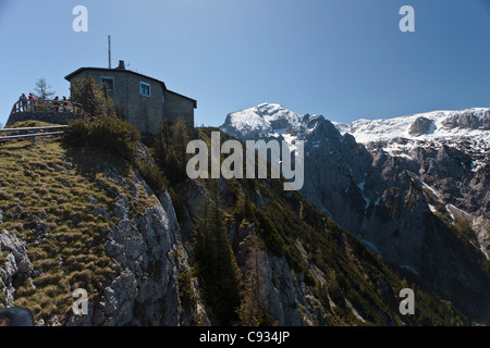 Kehlsteinhaus, posizione di Hitler " Eagle's Nest' residence a Berchtesgaden, Obersalzburg, Baviera, Germania. Foto Stock