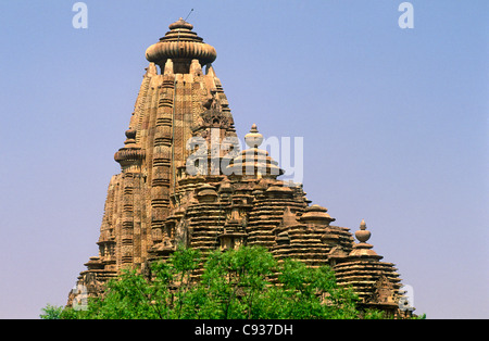 L'India, il Madhya Pradesh Khajuraho. Il Tempio Parsvanath di Khajuraho. Foto Stock