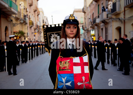 Sicilia, Italia, Europa occidentale; durante il 'misteri' processione in Trapani Foto Stock