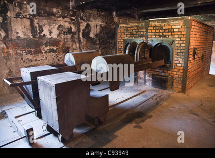 Polonia, Oswiecim, Auschwitz I campo di concentramento. Forni nel crematorio di Auschwitz. Foto Stock
