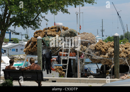 Spugna barca Diving in Tarpon Springs, in Florida Foto Stock