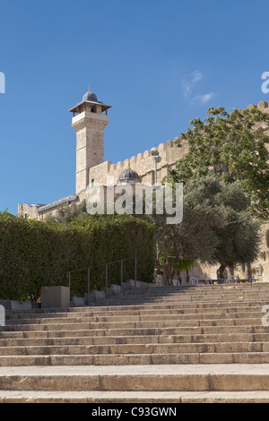 La moschea di Ibrahim, grotta di Machpela a Hebron, Palestina Foto Stock