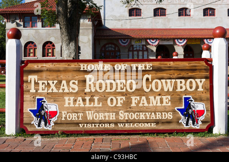 Texas Rodeo Cowboy Hall of Fame in Cowtown Coliseum, Exchange Avenue, Stockyards distretto, Fort Worth, Texas, Stati Uniti d'America Foto Stock