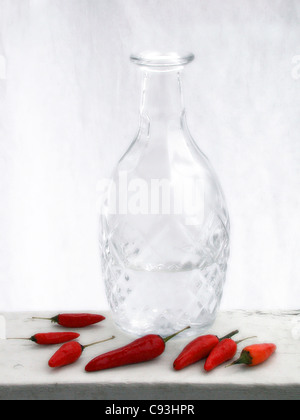 Ancora vita con peperoni rossi, Vermont, USA Foto Stock