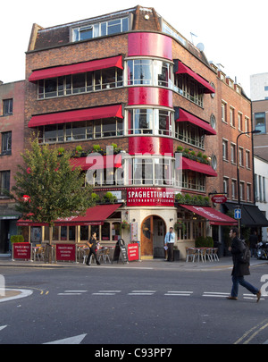 L'originale Spaghetti House Restaurant, Goodge Street, Fitzrovia, Londra Foto Stock