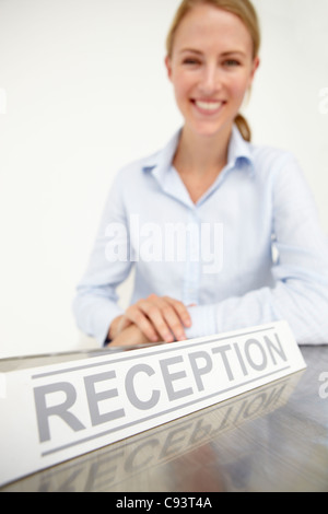 Addetta alla ricezione Foto Stock