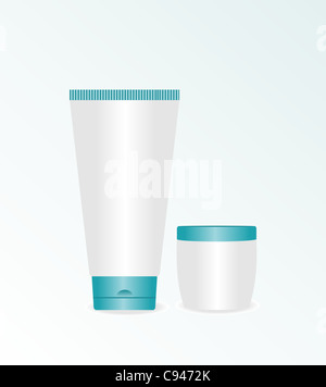 Illustrazione realistica di crema cosmetica vettore - Foto Stock