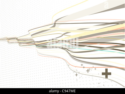 Illustrazione delle curve ondulate linee sullo sfondo adorava Foto Stock