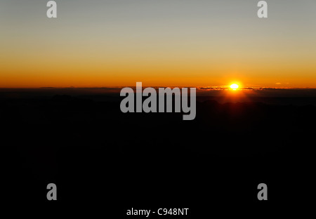 Tramonto dal rifugio Cosmétiques Chamonix Foto Stock