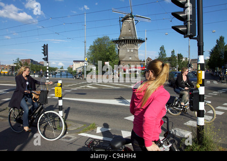 Il mulino a vento di Amsterdam Foto Stock