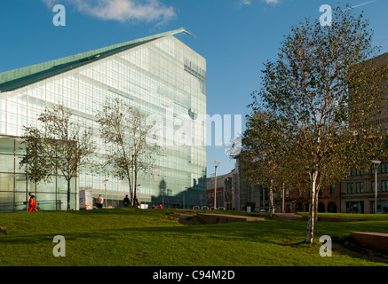 L'edificio Urbis, Cathedral Gardens, Manchester, Inghilterra, Regno Unito. Nel 2012 divenne il Museo Nazionale del Calcio. Foto Stock