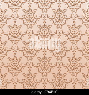 Golden Seamless Pattern di Damasco - Damasco seamless pattern impostato per una facile configurazione senza giunture rendendo Foto Stock