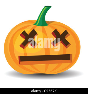 Zucca di Halloween con il male grinning, formato vettoriale. Foto Stock