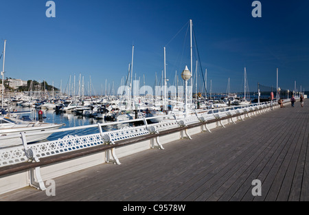 Torquay Marina (New Harbour) da Princess Pier, Devon, Inghilterra, Regno Unito Foto Stock