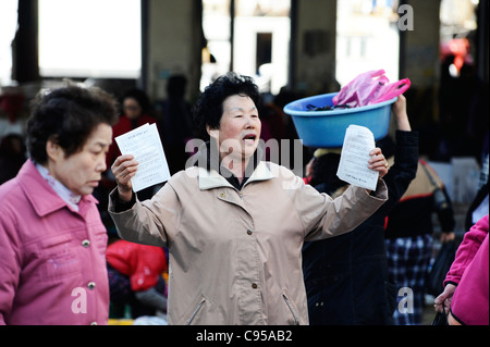 Jagalchi Fishmarket in Busan, Corea del Sud Foto Stock