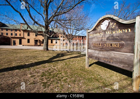 Il vecchio Stanley Lanificio in Uxbridge, MA Foto Stock