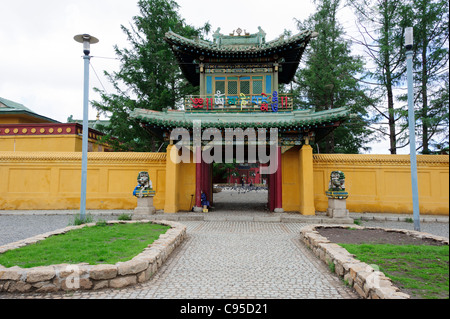 Il Gandantegchinlen (Gandan khiid) Monastero a Ulan Bator (Ulaanbaatar, in Mongolia. Foto Stock